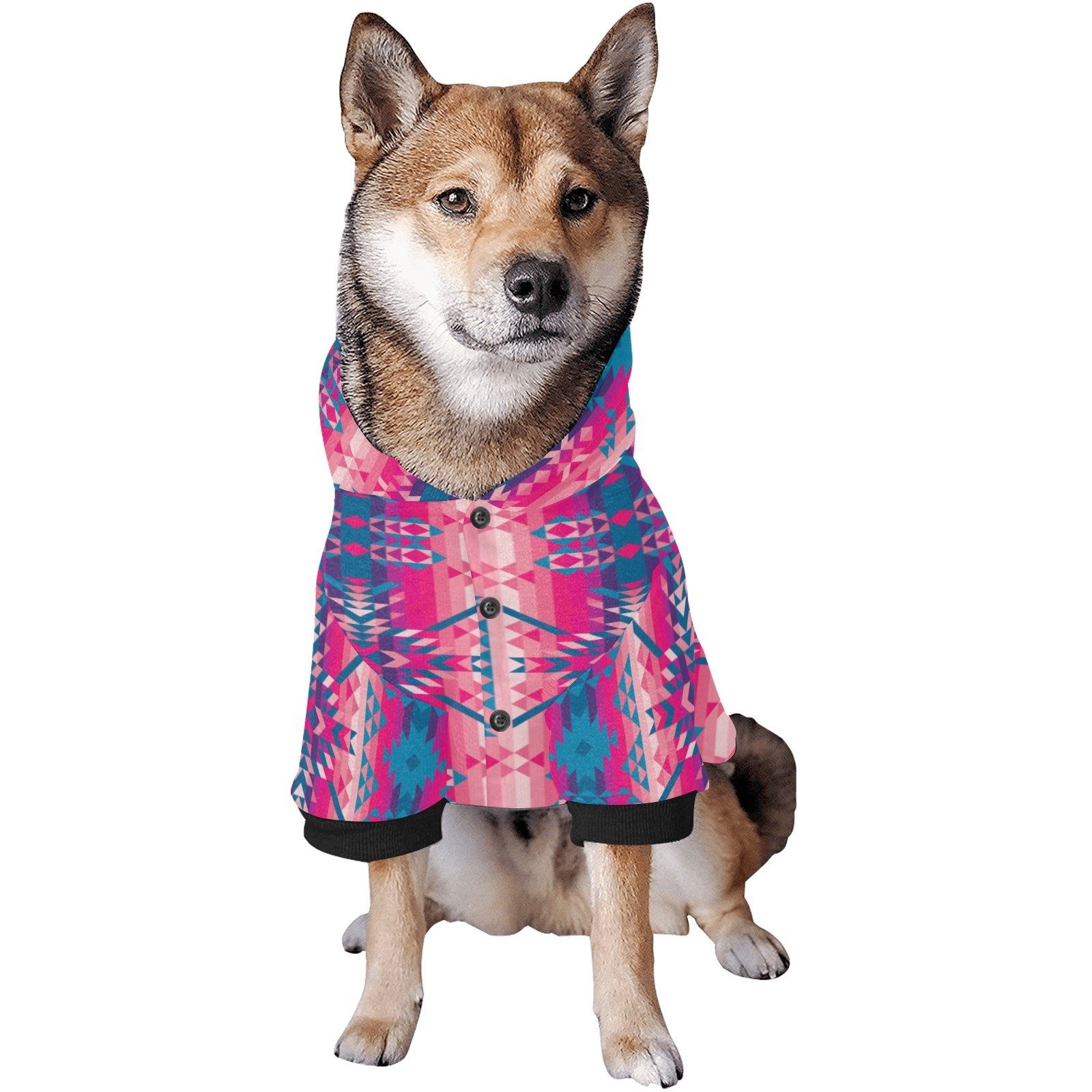 Desert Geo Blue Pet Dog Hoodie Pet Dog Hoodie e-joyer 