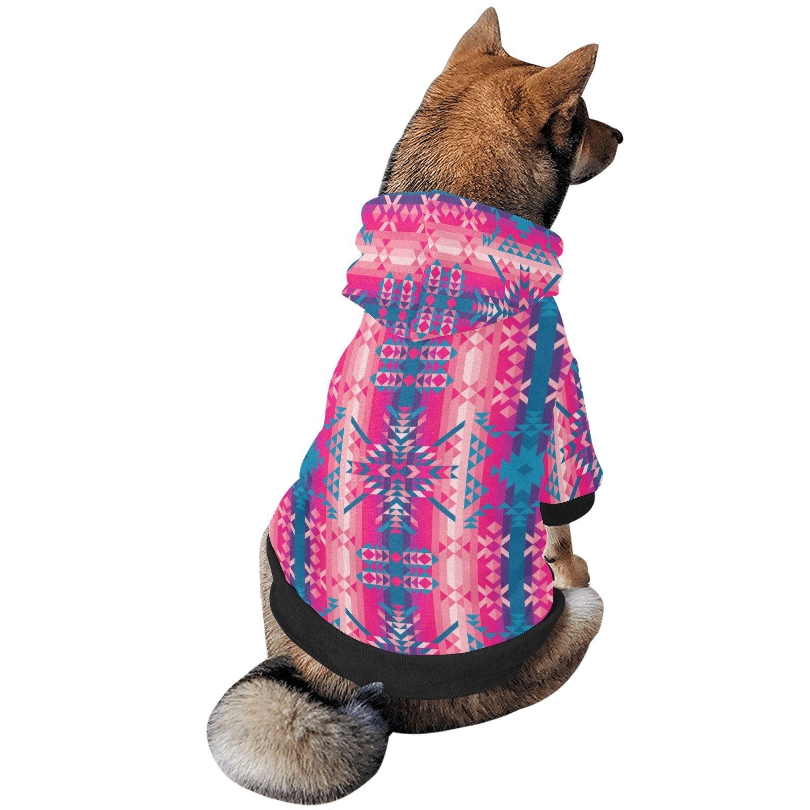 Desert Geo Blue Pet Dog Hoodie Pet Dog Hoodie e-joyer 