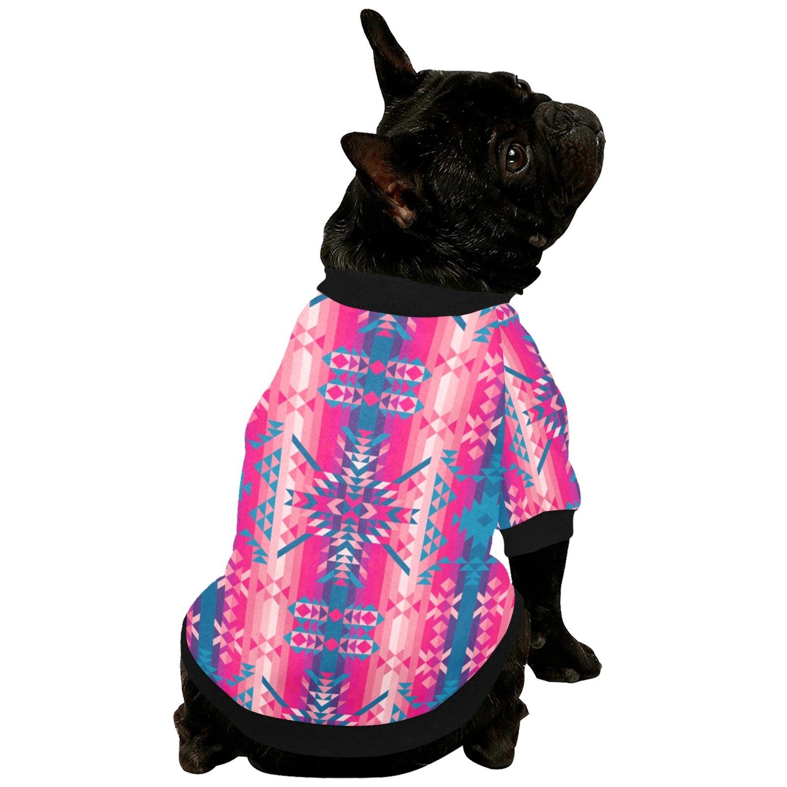 Desert Geo Blue Pet Dog Round Neck Shirt Pet Dog Round Neck Shirt e-joyer 
