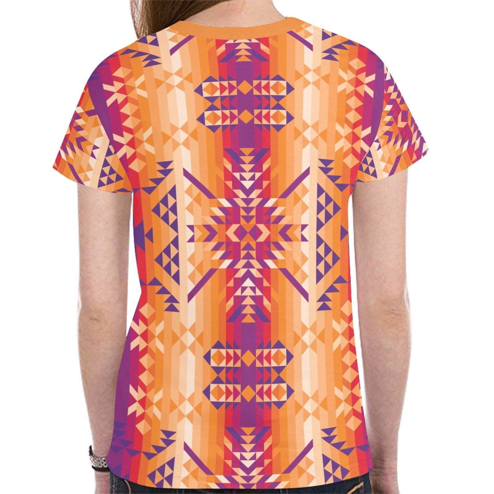 Desert Geo New All Over Print T-shirt for Women (Model T45) tshirt e-joyer 