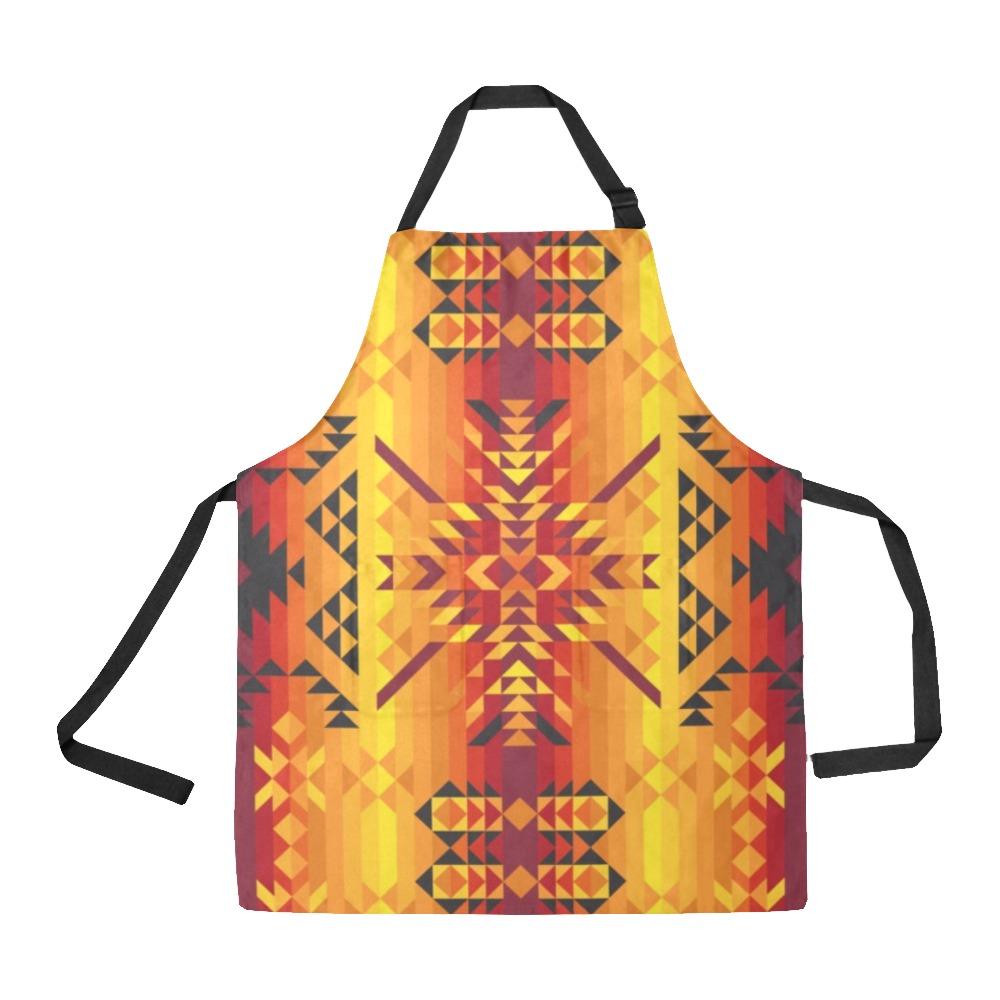 Desert Geo Yellow Red All Over Print Apron All Over Print Apron e-joyer 