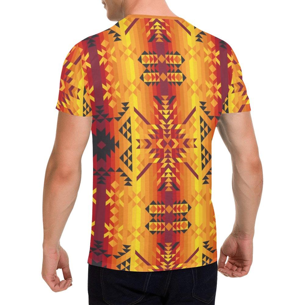 Desert Geo Yellow Red All Over Print T-Shirt for Men (USA Size) (Model T40) All Over Print T-Shirt for Men (T40) e-joyer 