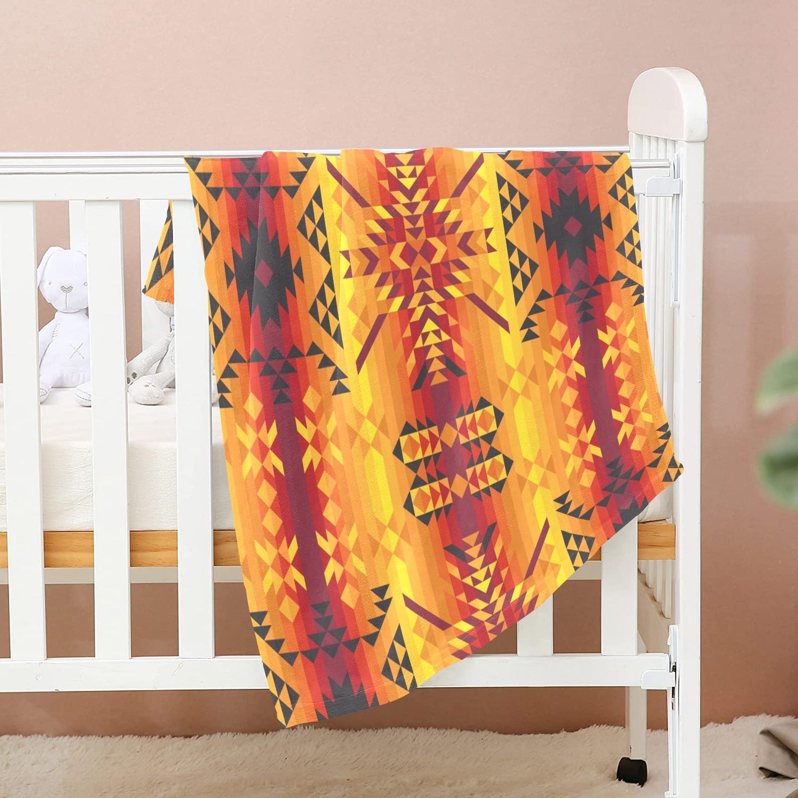 Desert Geo Yellow Red Baby Blanket 30"x40" Baby Blanket 30"x40" e-joyer 