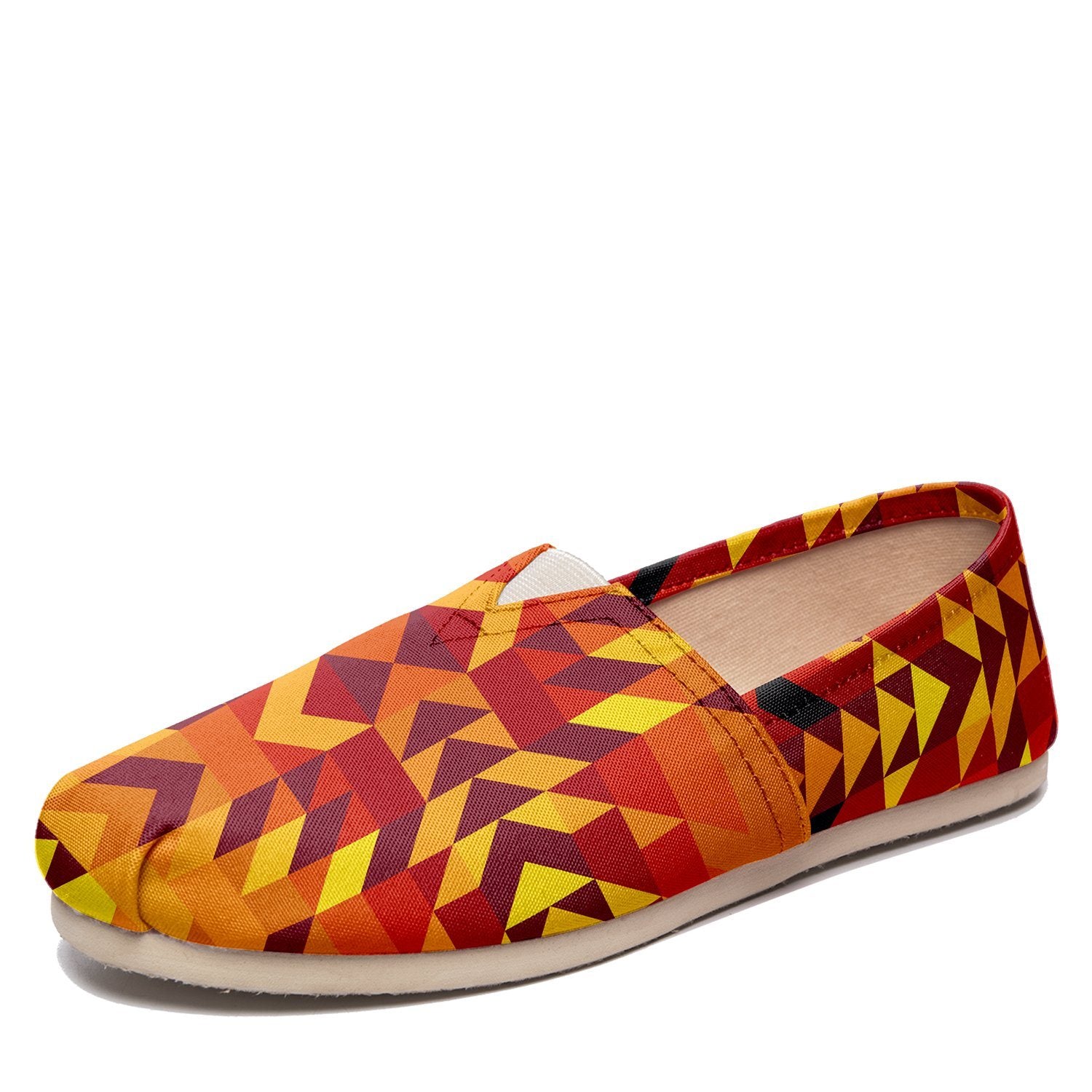 Desert Geo Yellow Red Casual Unisex Slip On Shoe Herman 