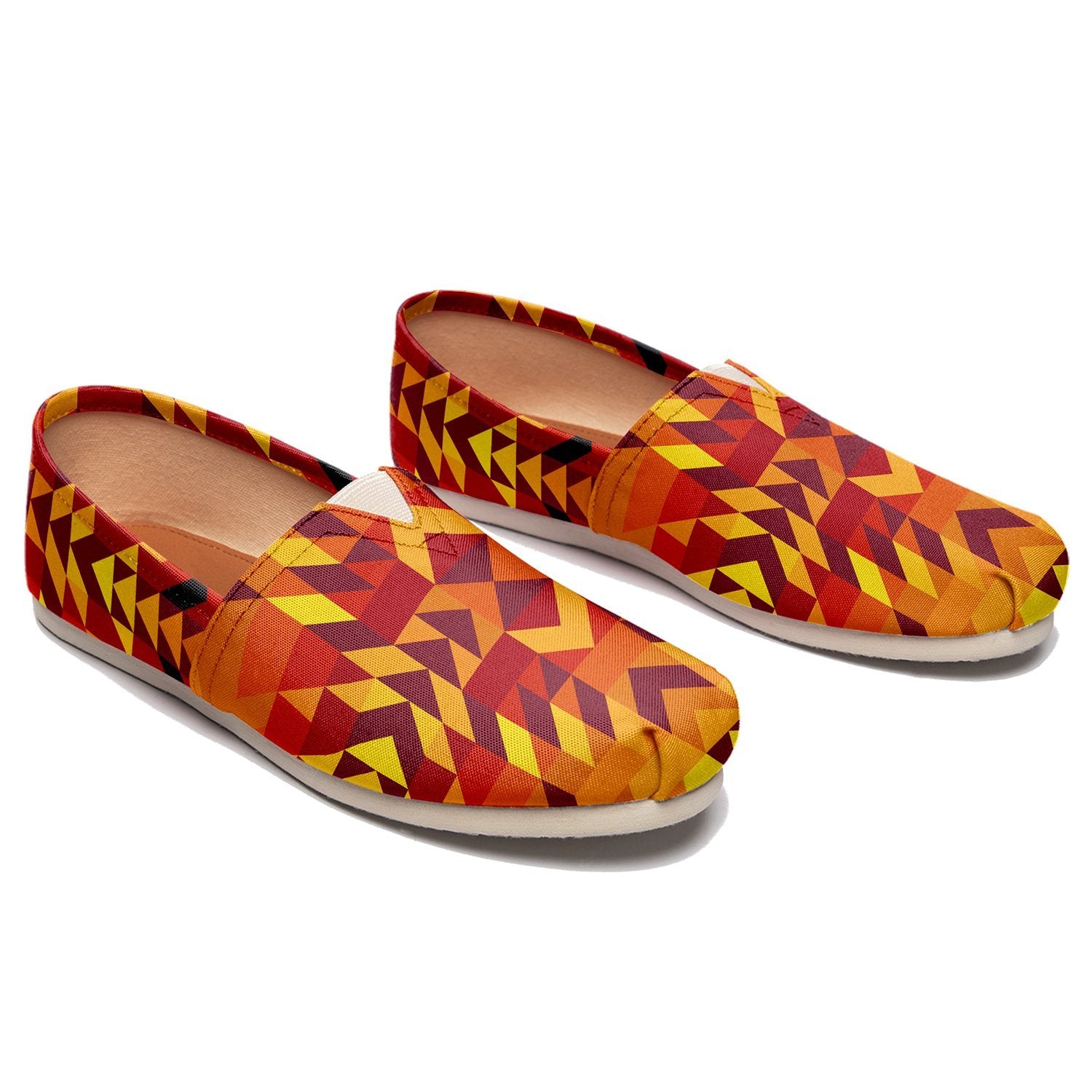 Desert Geo Yellow Red Casual Unisex Slip On Shoe Herman 