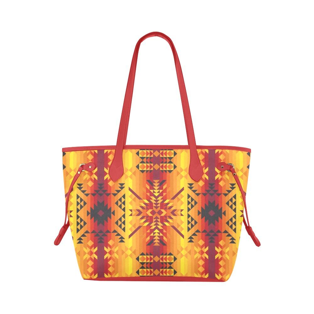 Desert Geo Yellow Red Clover Canvas Tote Bag (Model 1661) Clover Canvas Tote Bag (1661) e-joyer 