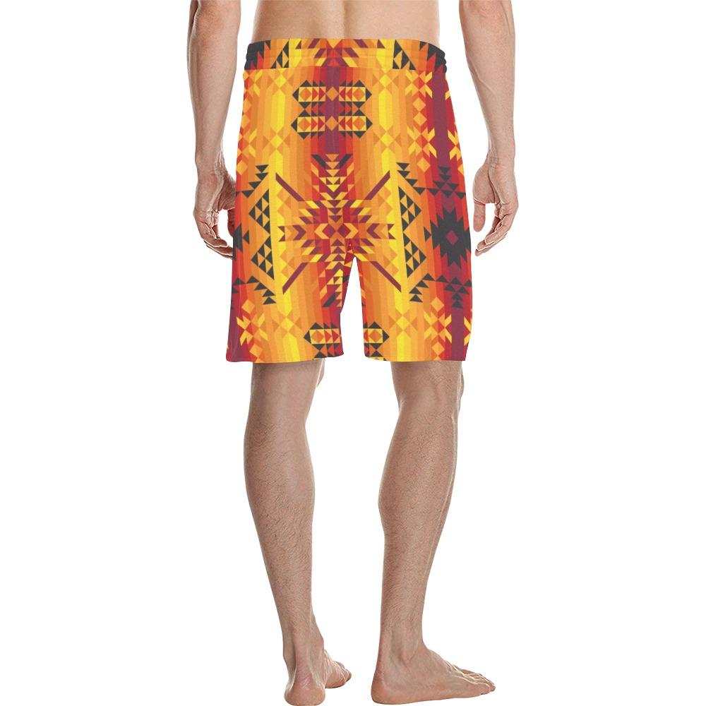 Desert Geo Yellow Red Men's All Over Print Casual Shorts (Model L23) Men's Casual Shorts (L23) e-joyer 