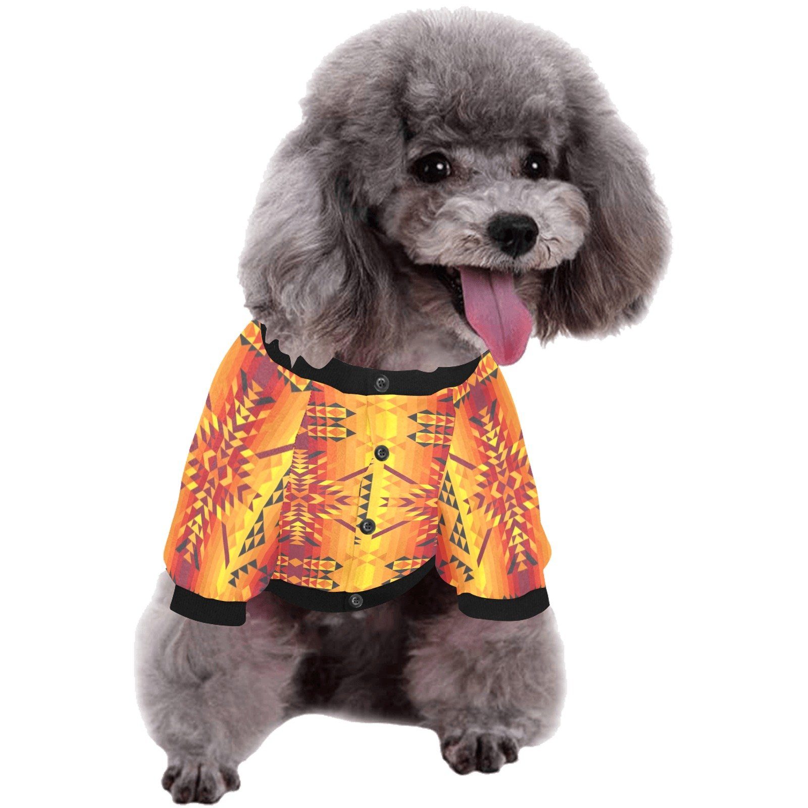 Desert Geo Yellow Red Pet Dog Round Neck Shirt Pet Dog Round Neck Shirt e-joyer 