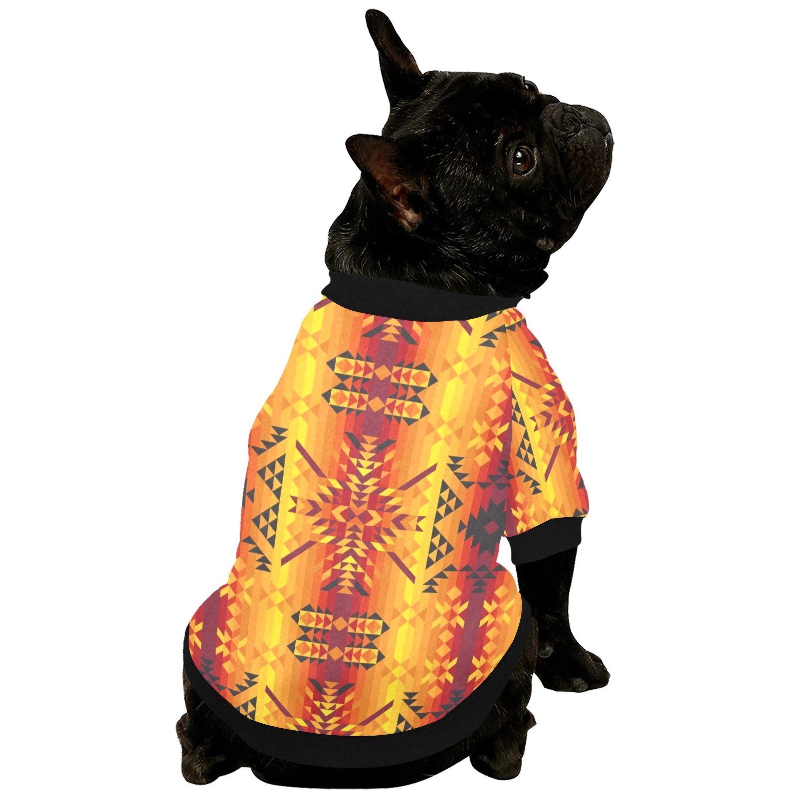 Desert Geo Yellow Red Pet Dog Round Neck Shirt Pet Dog Round Neck Shirt e-joyer 