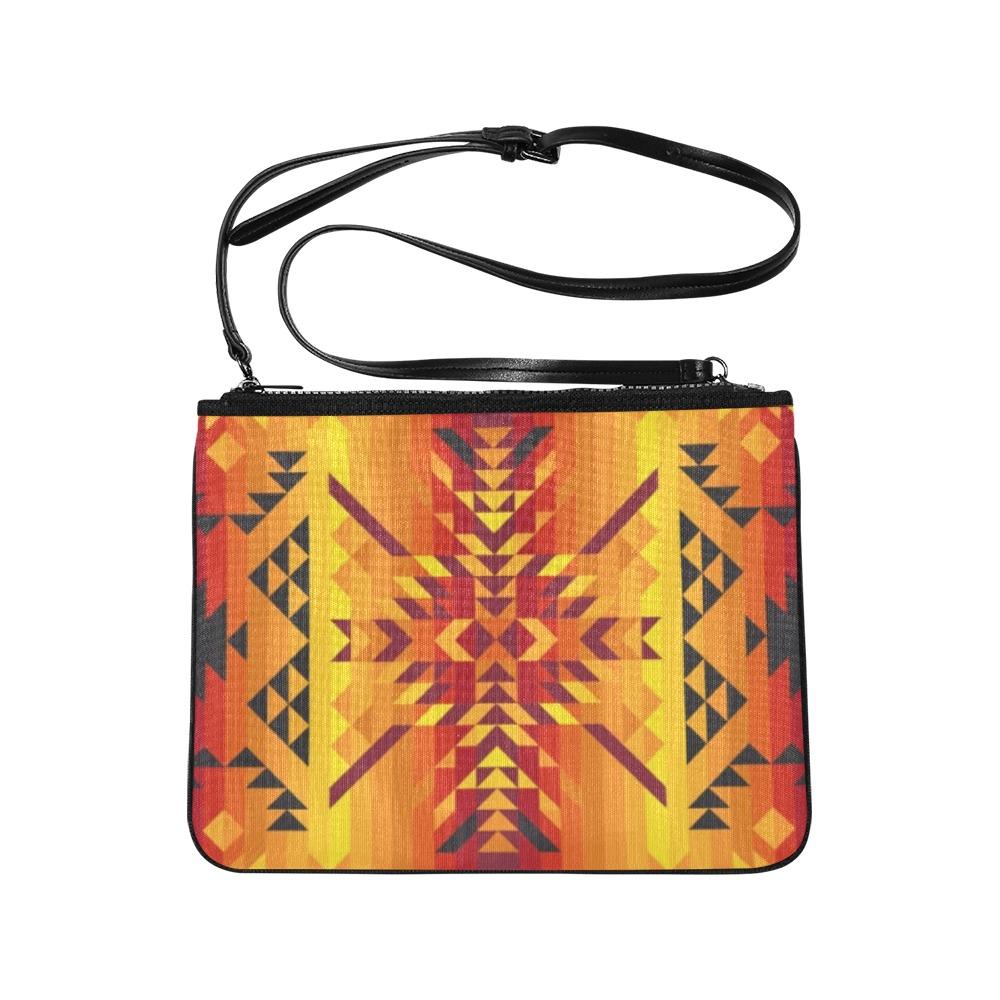 Desert Geo Yellow Red Slim Clutch Bag (Model 1668) Slim Clutch Bags (1668) e-joyer 