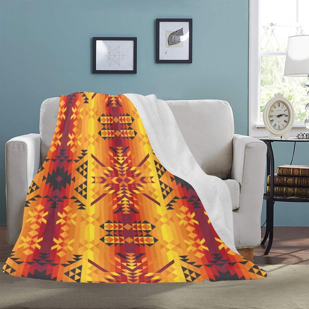 Desert Geo Yellow Red Ultra-Soft Micro Fleece Blanket 60"x80" Ultra-Soft Blanket 60''x80'' e-joyer 