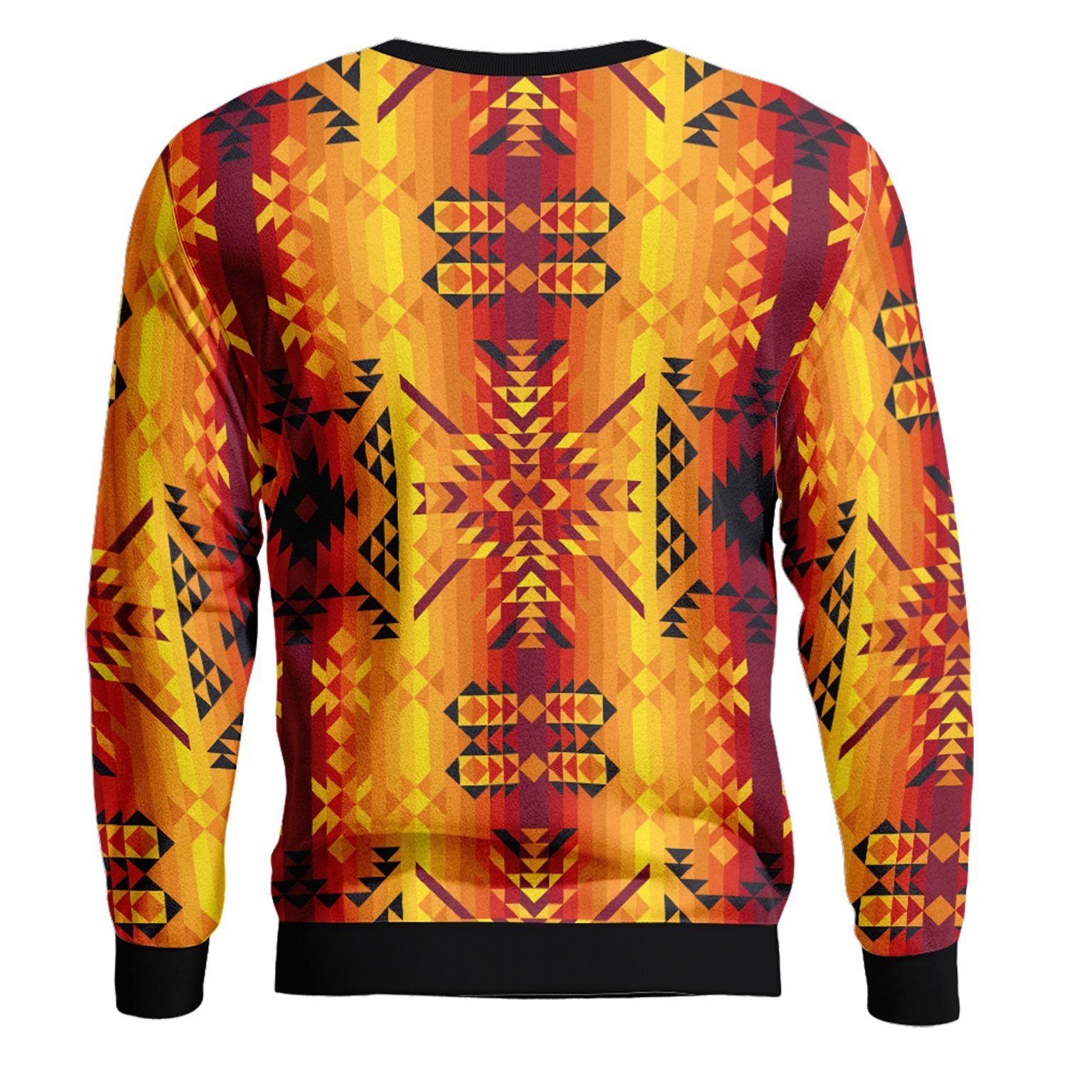 Desert Geo Yellow Red Unisex Crewneck Long Sleeve Top 49 Dzine 