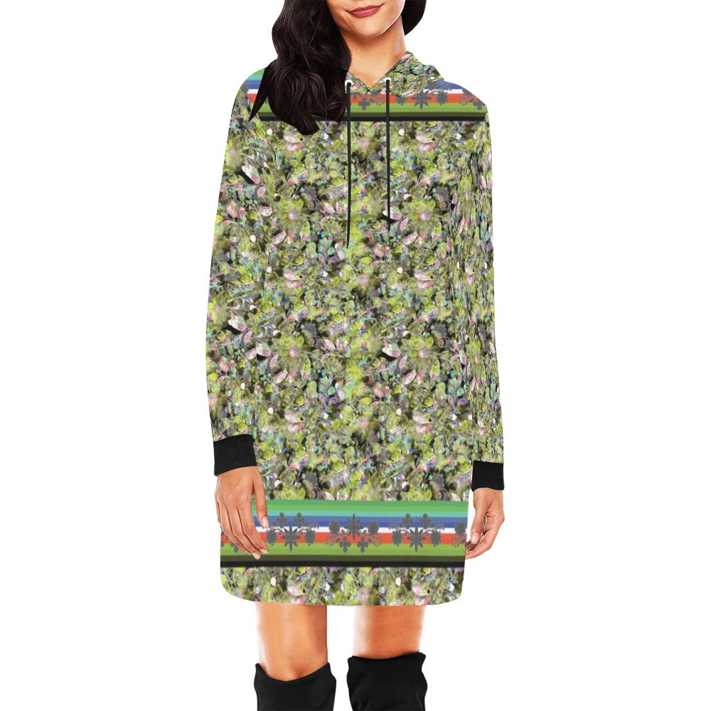 Culture in Nature Green Leaf Hoodie Dress