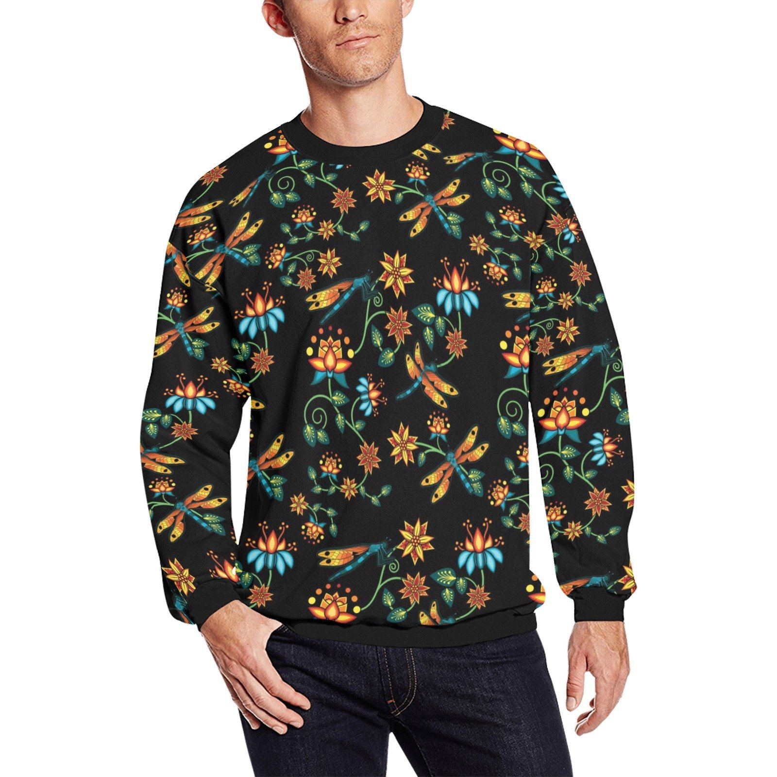 Dragon Lily Noir All Over Print Crewneck Sweatshirt for Men (Model H18) shirt e-joyer 