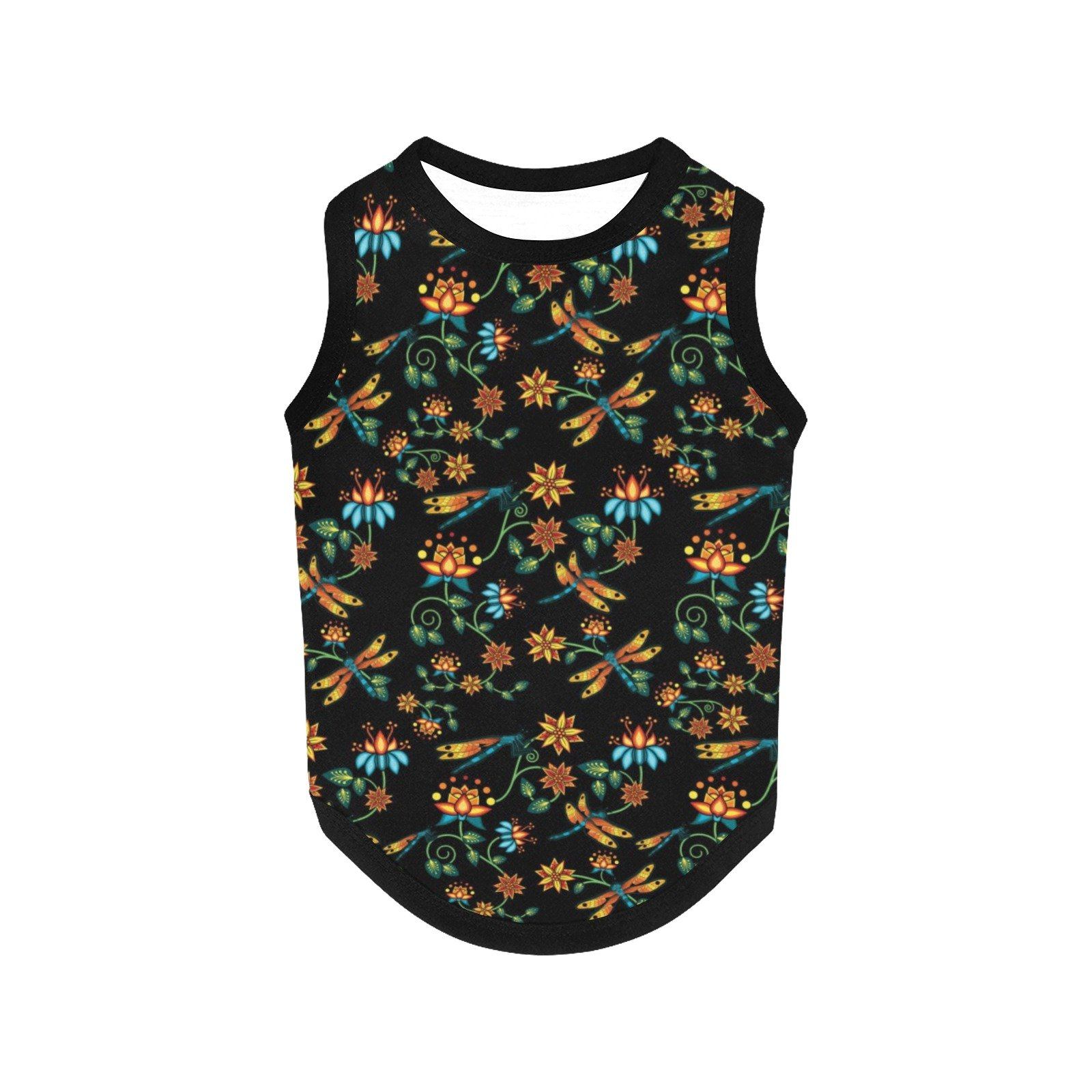 Dragon Lily Noir All Over Print Pet Tank Top Pet Tank Top e-joyer 