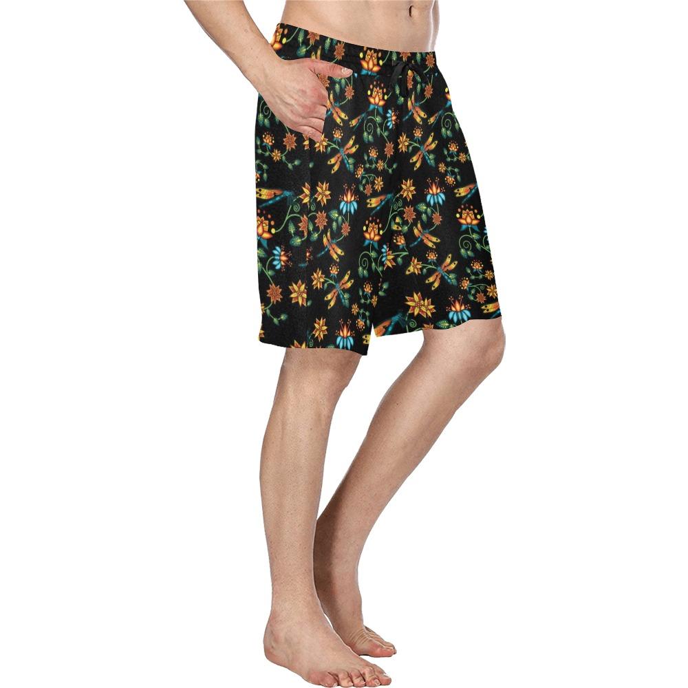 Dragon Lily Noir Men's All Over Print Casual Shorts (Model L23) Men's Casual Shorts (L23) e-joyer 