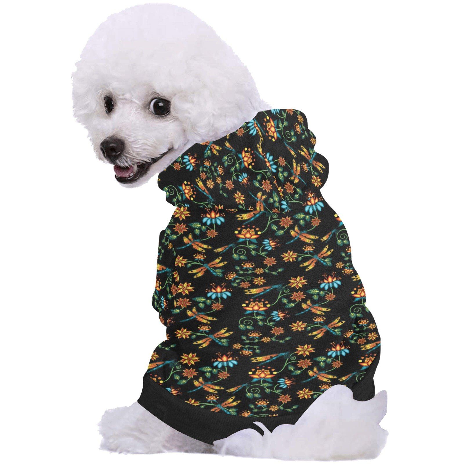 Dragon Lily Noir Pet Dog Hoodie Pet Dog Hoodie e-joyer 