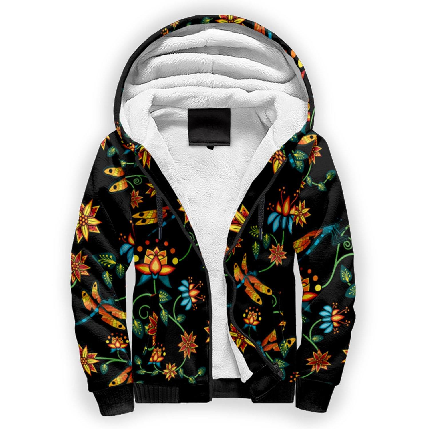 Dragon Lily Noir Sherpa Hoodie hoodie Herman 