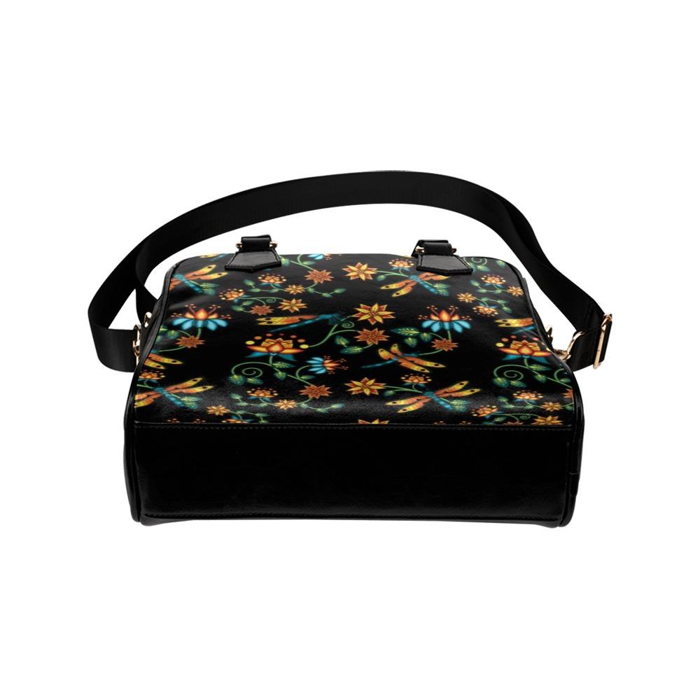 Dragon Lily Noir Shoulder Handbag (Model 1634) Shoulder Handbags (1634) e-joyer 