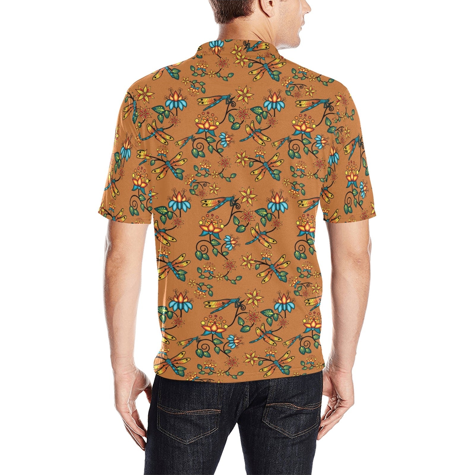 Dragon Lily Sierra Men's All Over Print Polo Shirt (Model T55) Men's Polo Shirt (Model T55) e-joyer 