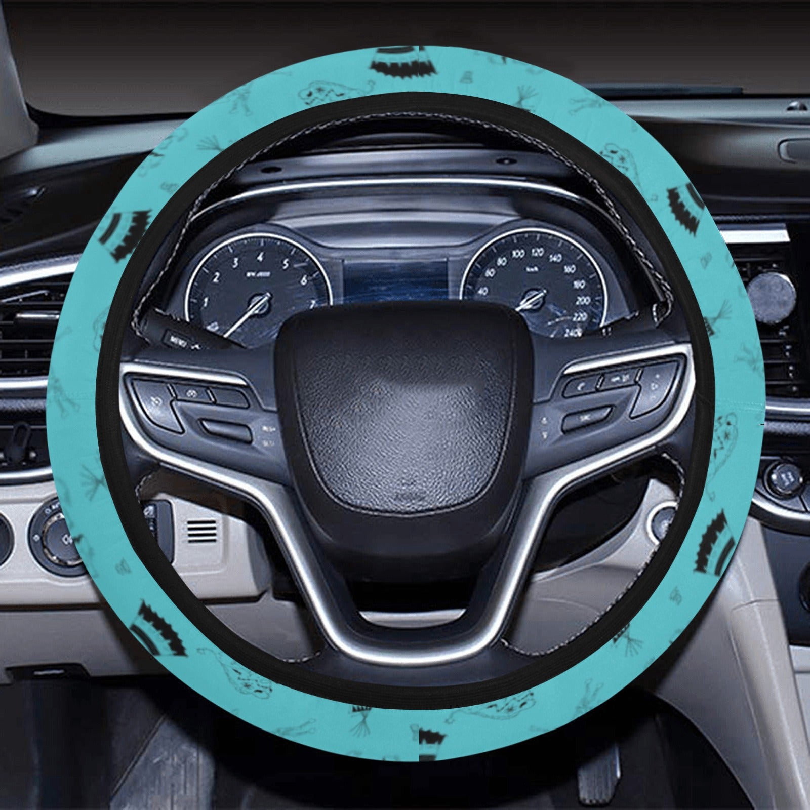 Ledger Dabbles Torquoise Steering Wheel Cover with Elastic Edge