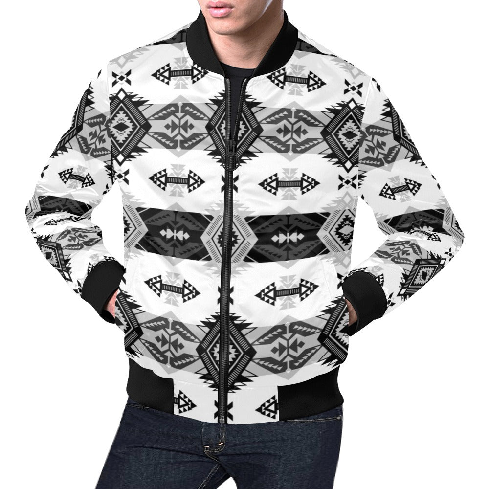 Sovereign Nation Black and White Bomber Jacket for Men