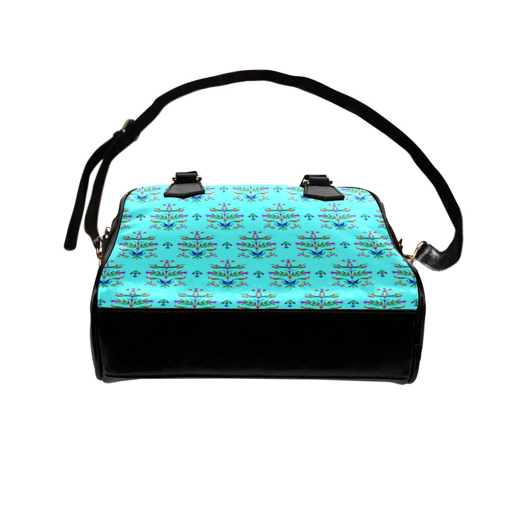 Dakota Damask Turquoise Shoulder Handbag
