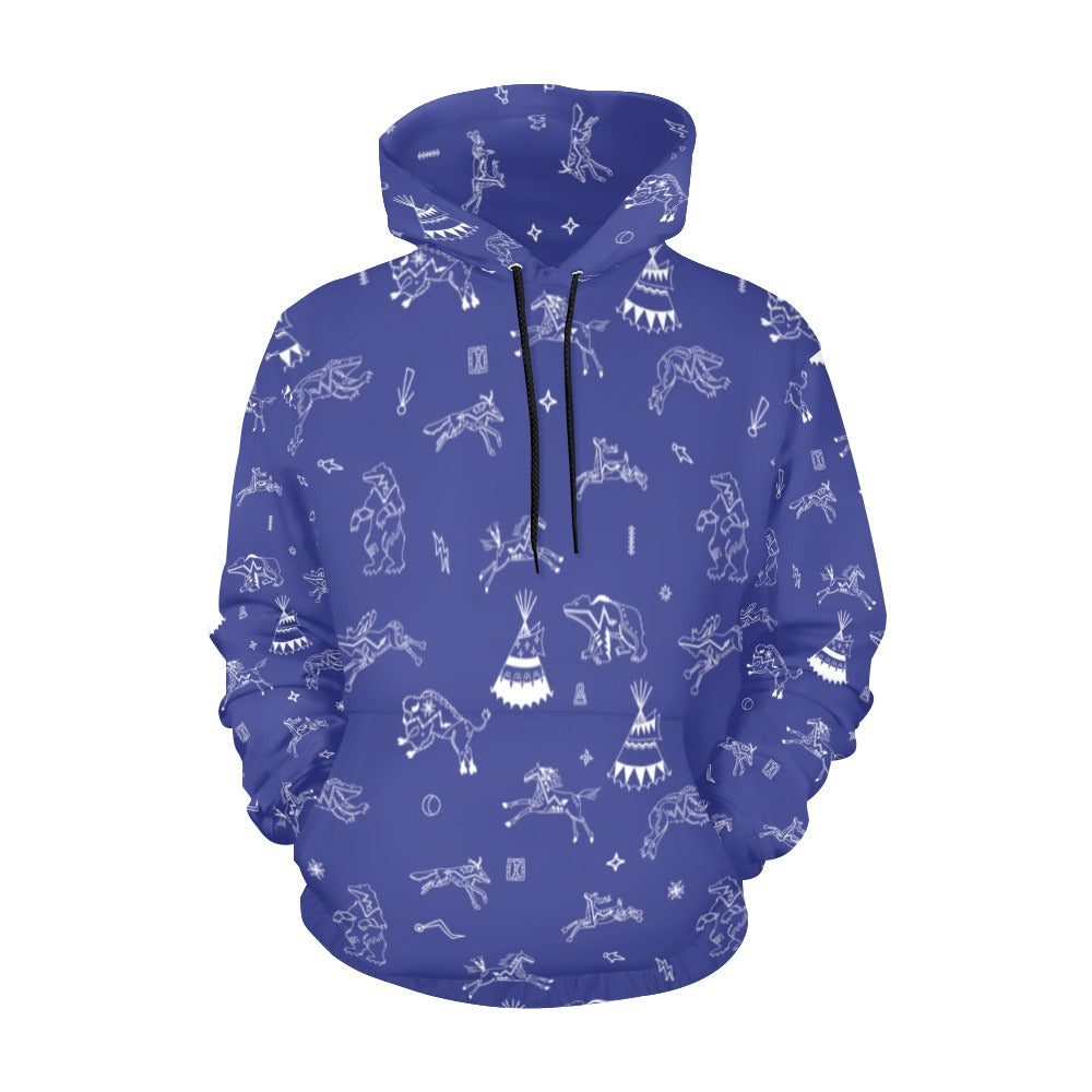 Ledger Dabbles Blue Hoodie for Women (USA Size)