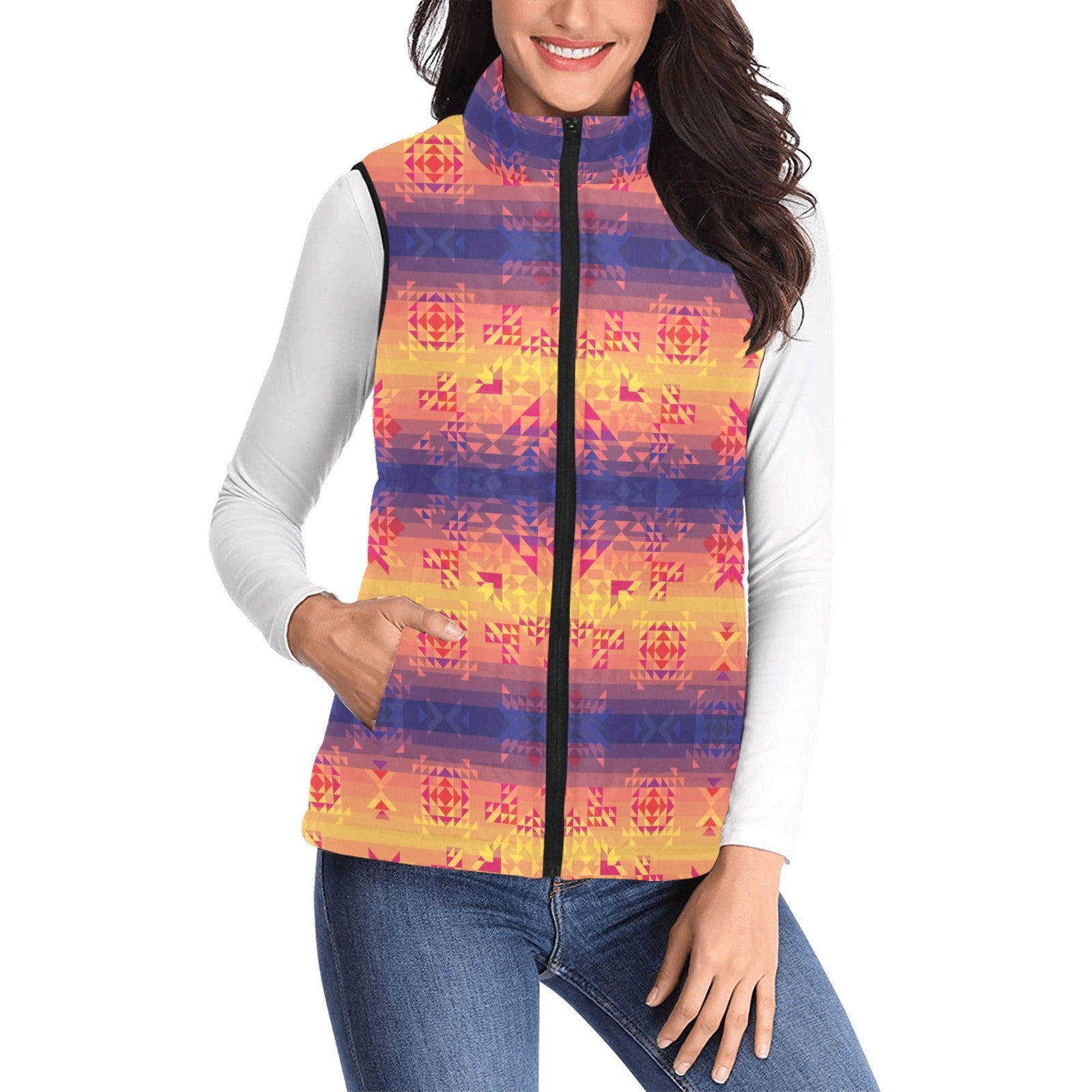 Soleil Indigo Women's Padded Vest Jacket