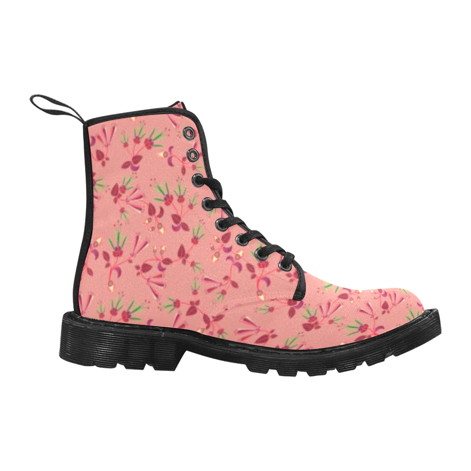 Swift Floral Peach Rouge Remix Boots for Women (Black)