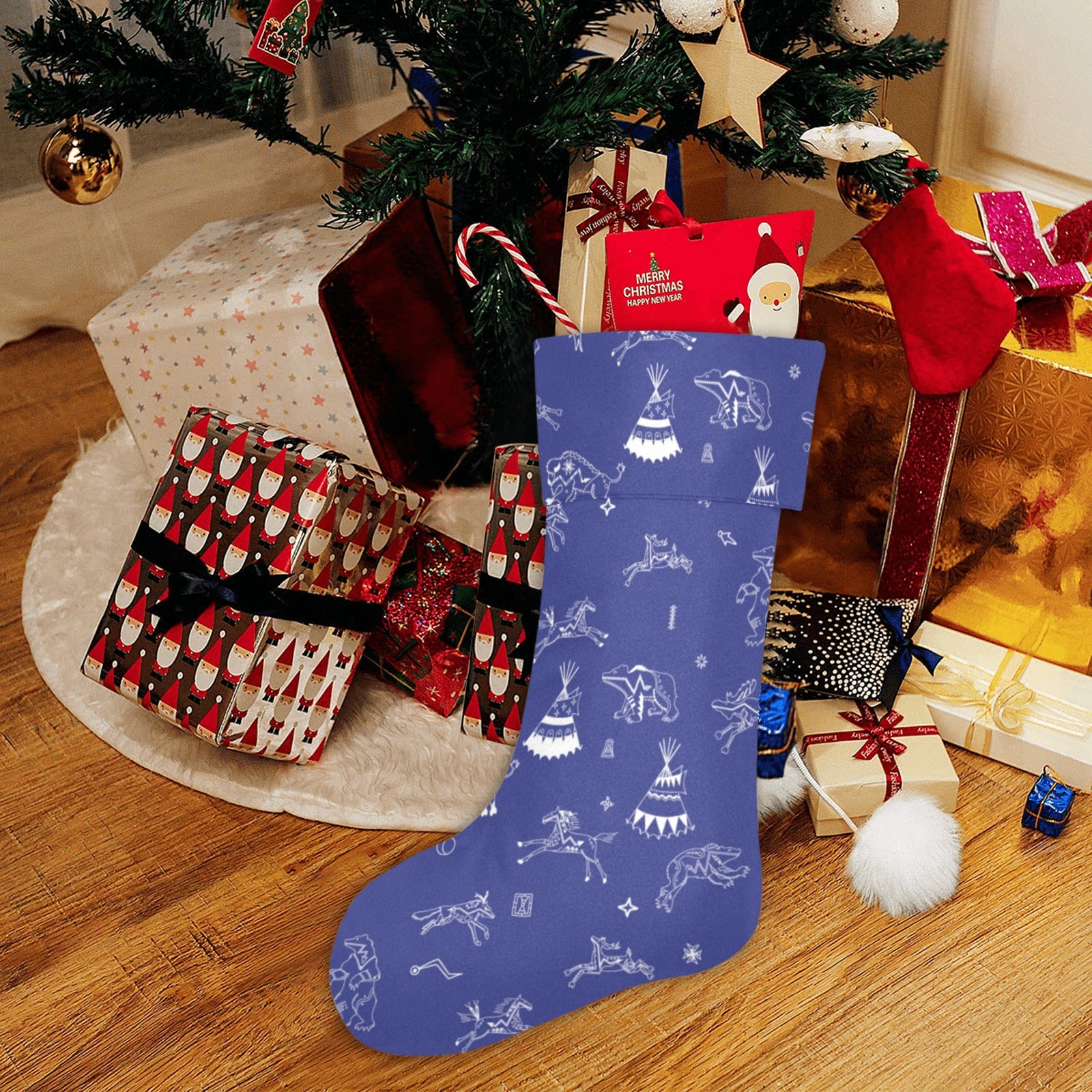 Ledger Dabbles Blue Christmas Stocking