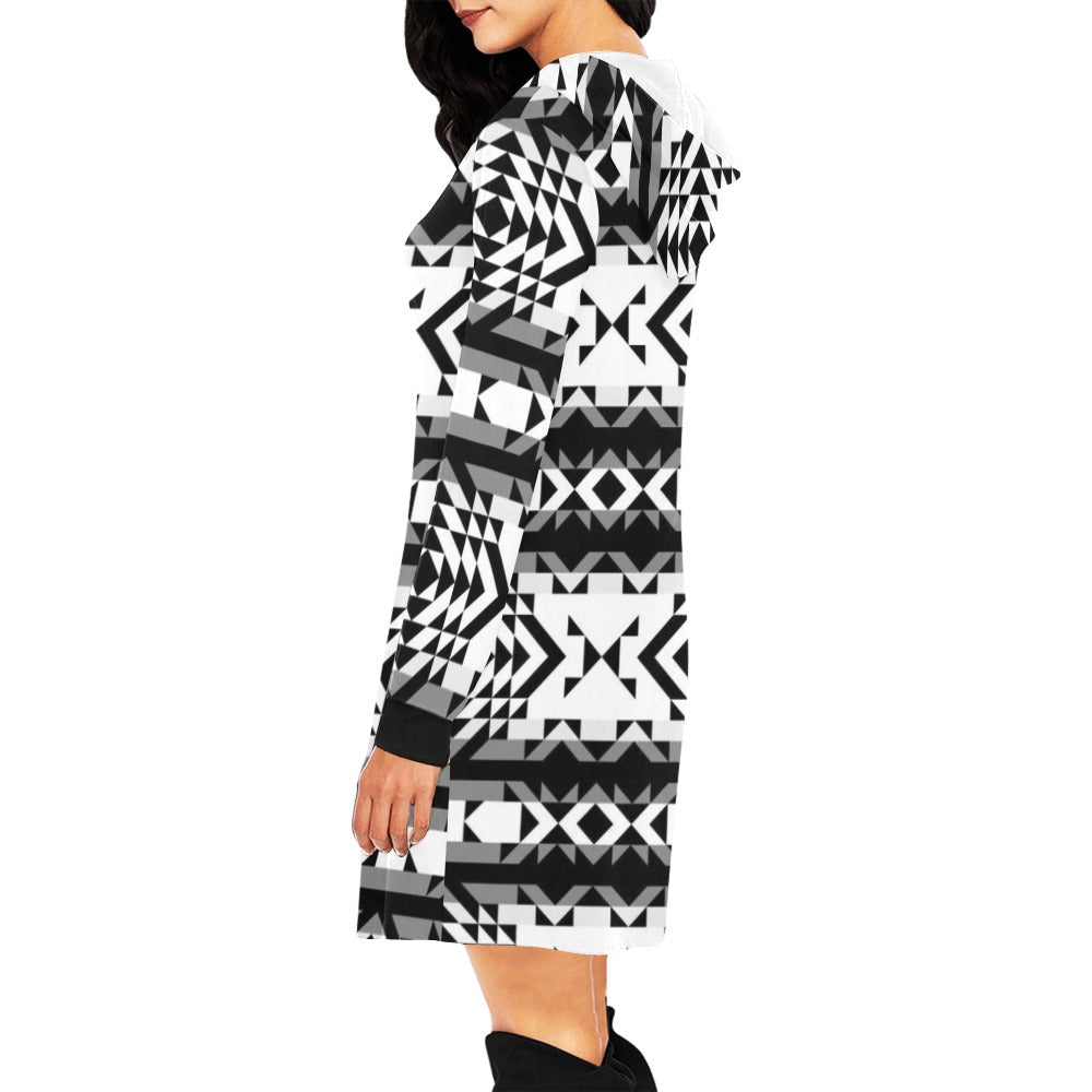 Black Rose Blizzard Hoodie Dress