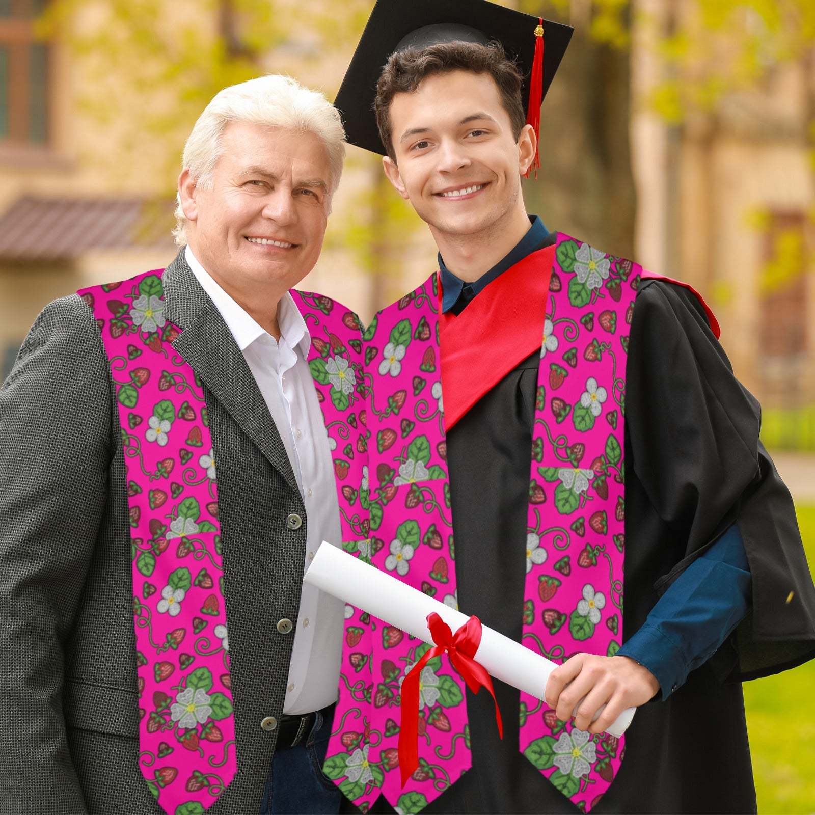 Strawberry Dreams Blush Graduation Stole