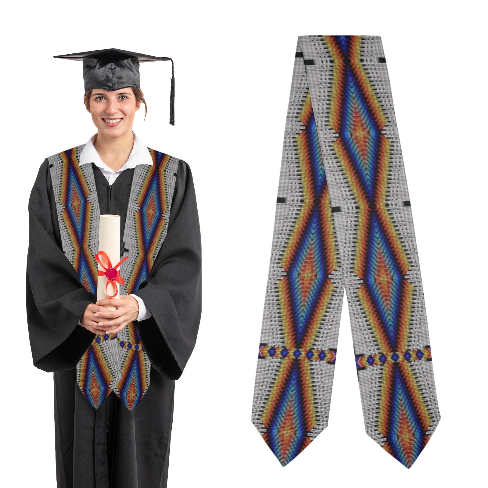 Diamond in the Bluff White Graduation Stole