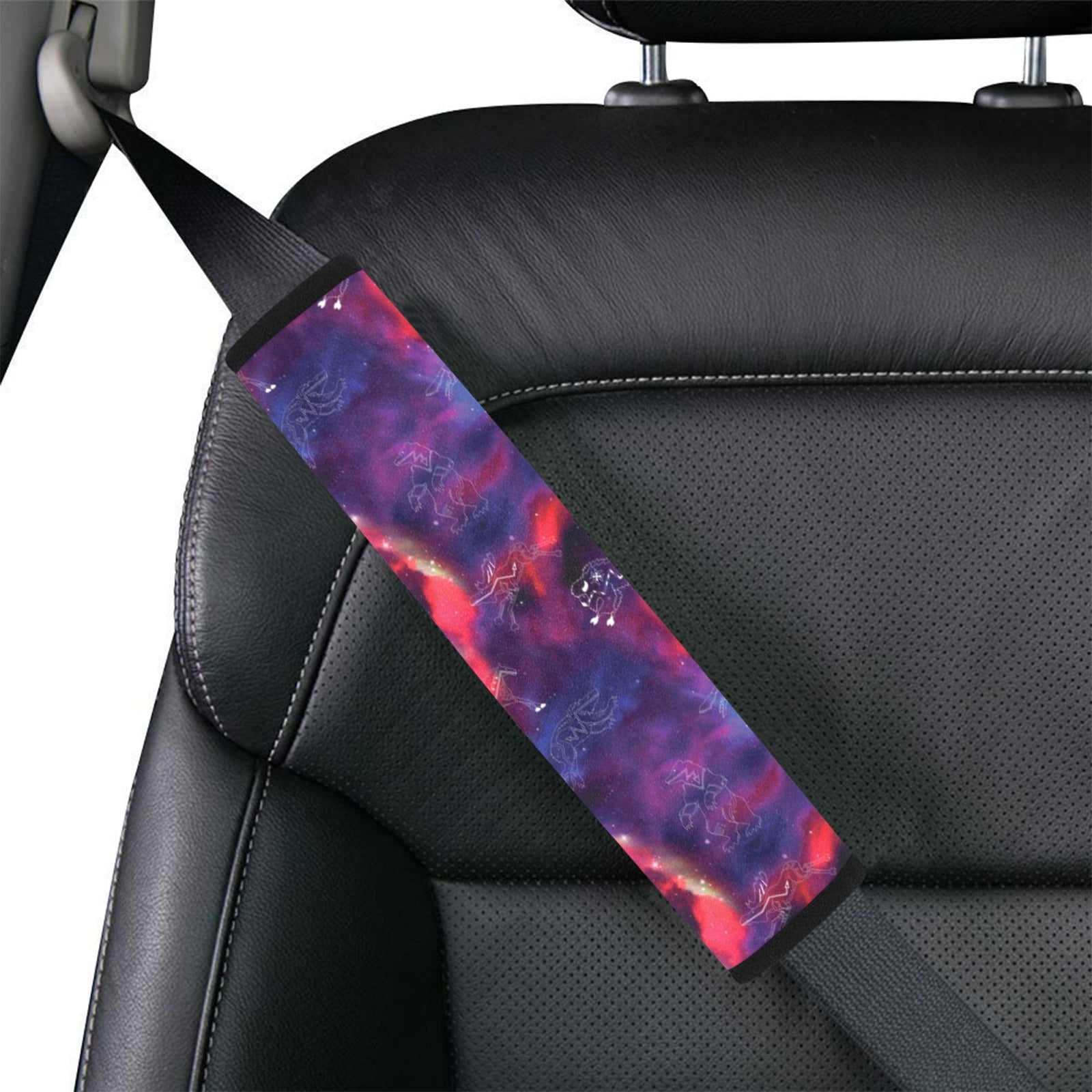 Animal Ancestors 3 Blue Pink Swirl Car Seat Belt Cover 7''x12.6'' (Pack of 2)