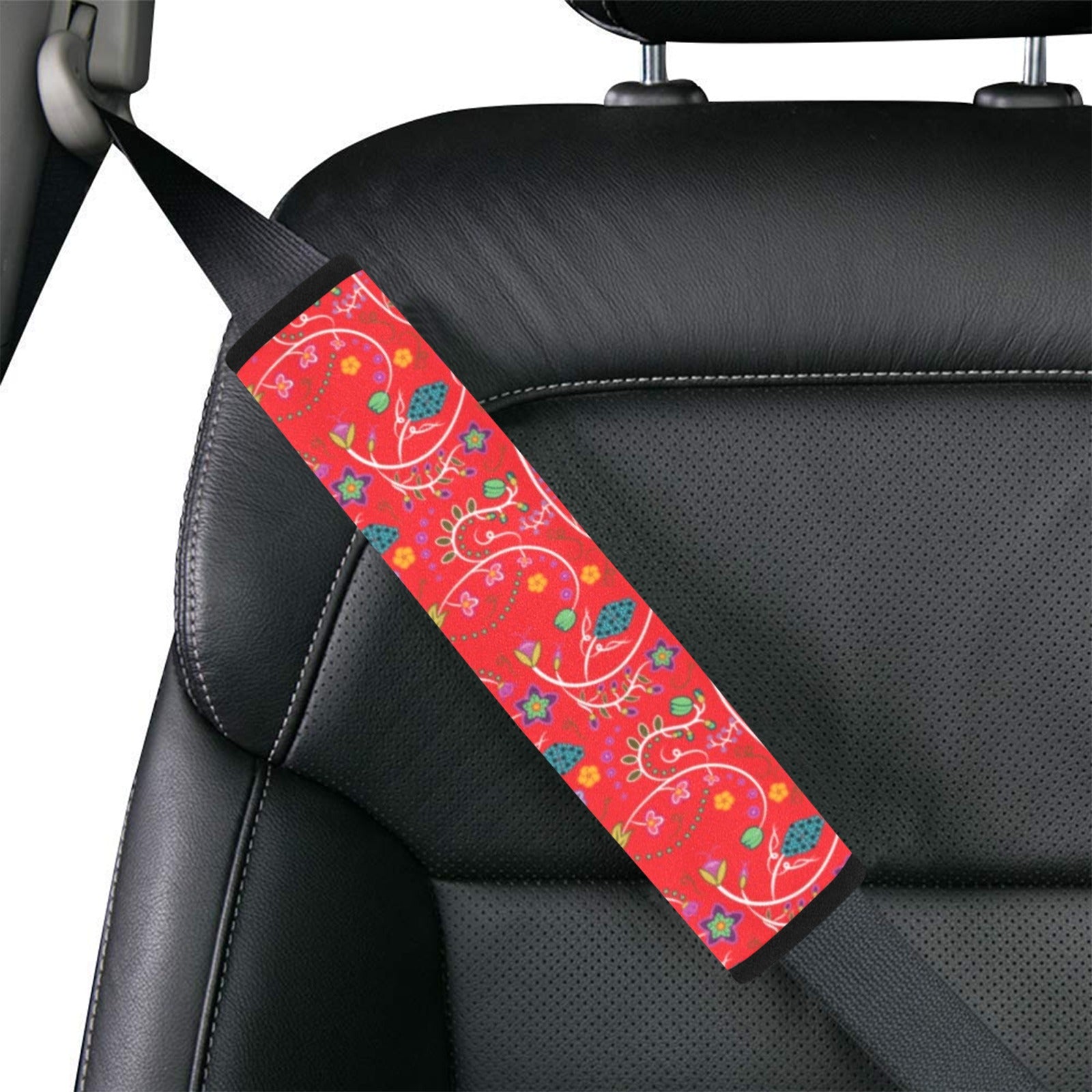 Fresh Fleur Fire Car Seat Belt Cover 7''x12.6'' (Pack of 2)