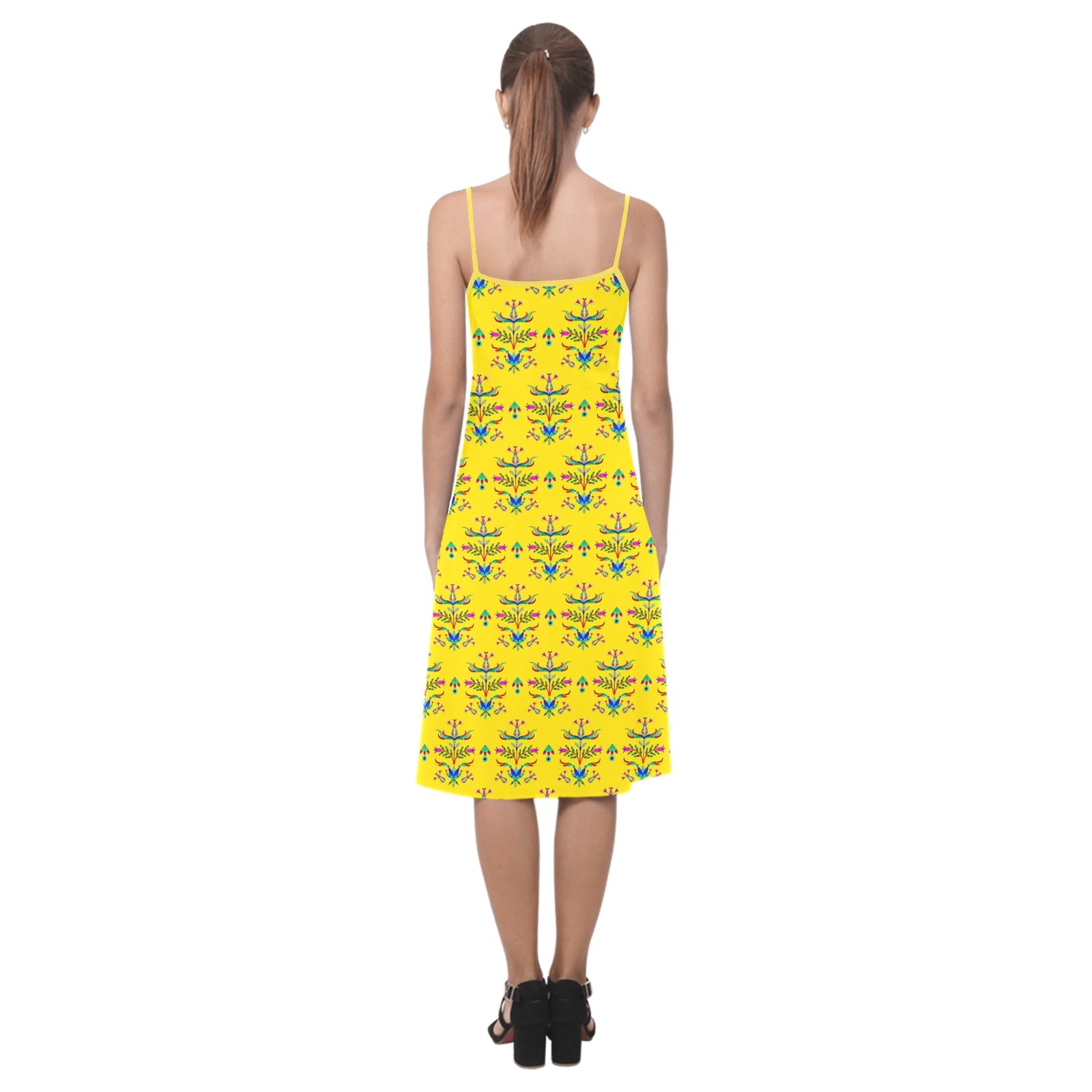 Dakota Damask Yellow Alcestis Slip Dress