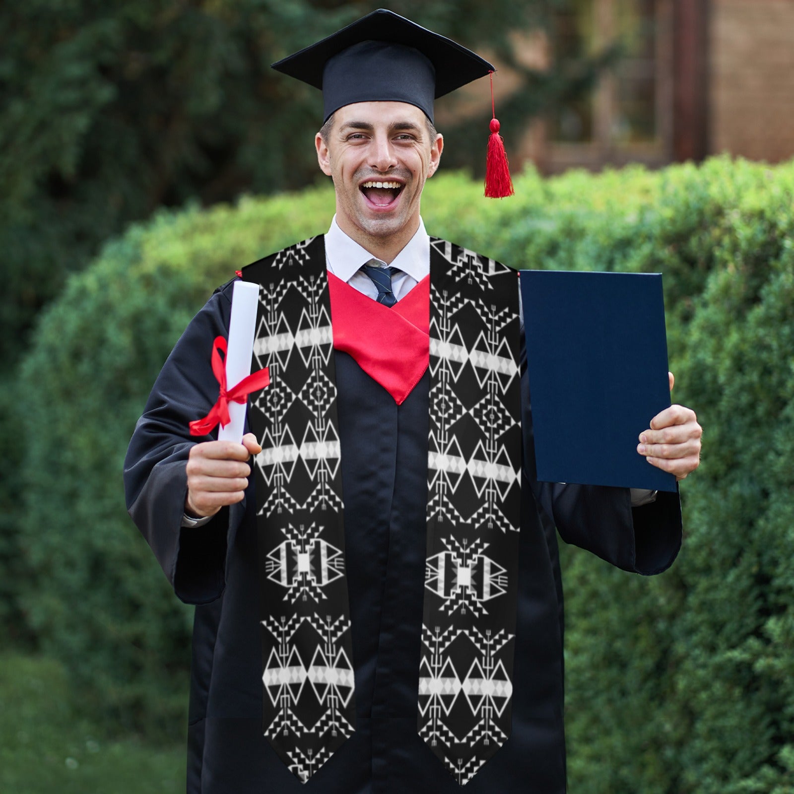 Sacred Trust Black Graduation Stole