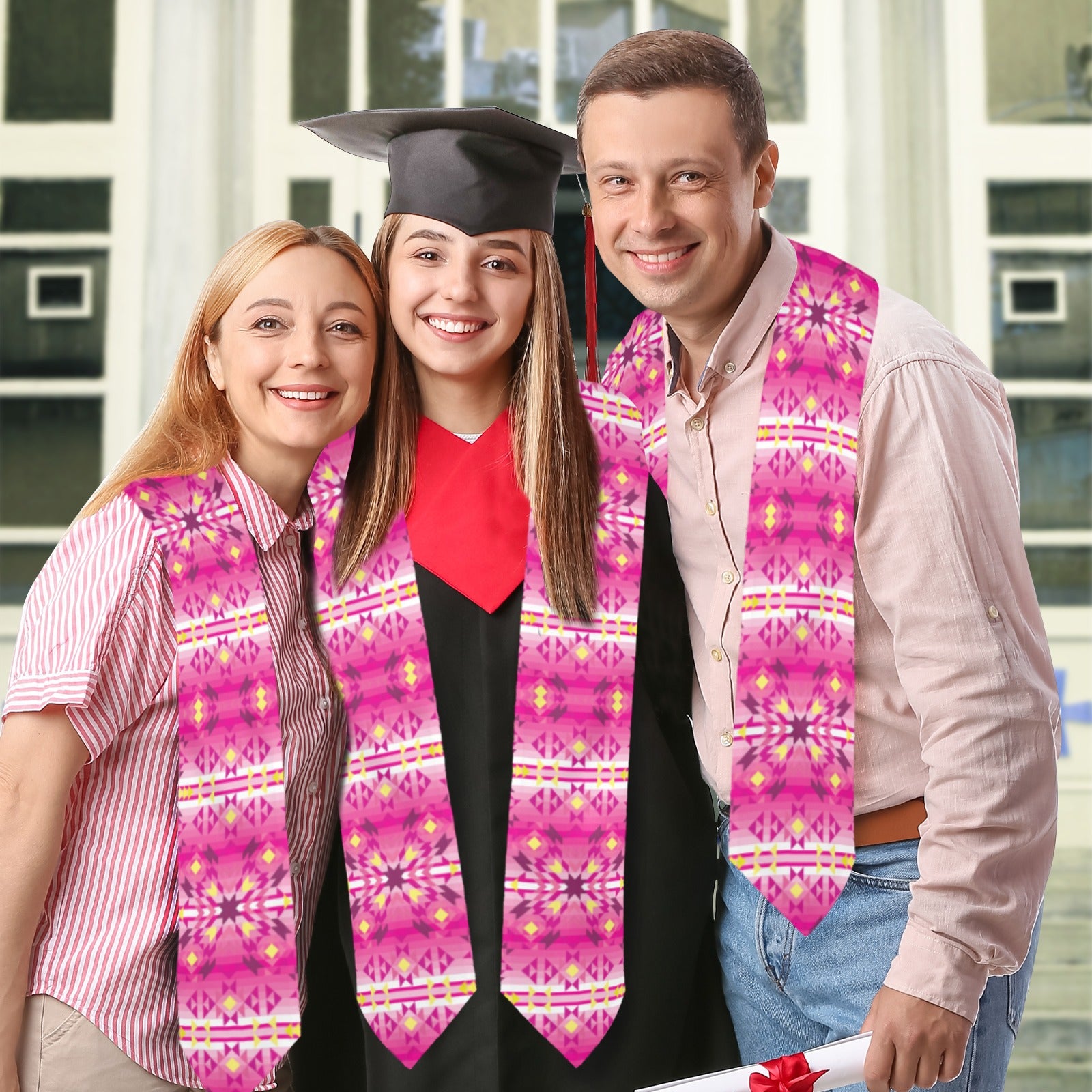 Pink Star Graduation Stole