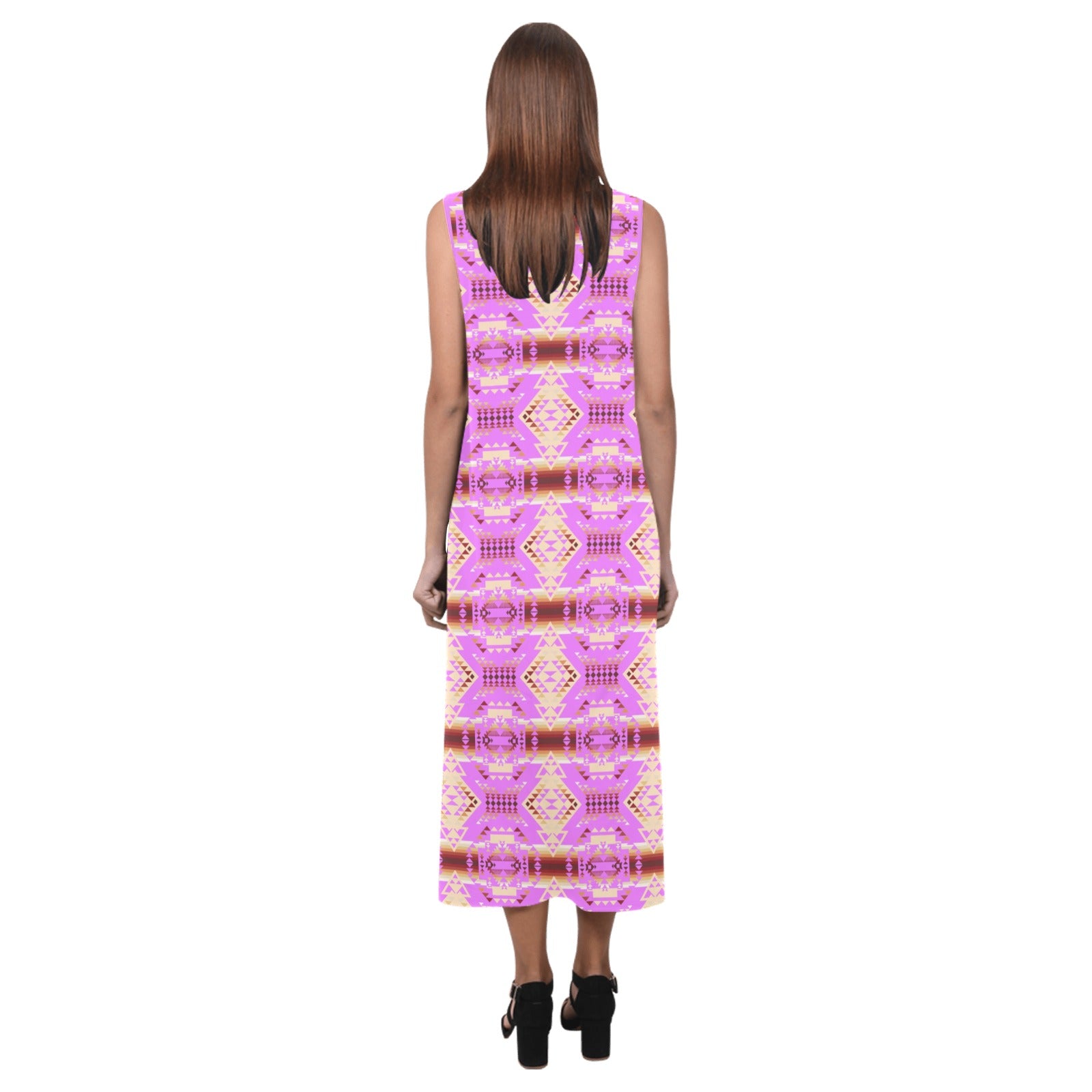 Gathering Earth Lilac Phaedra Sleeveless Open Fork Long Dress