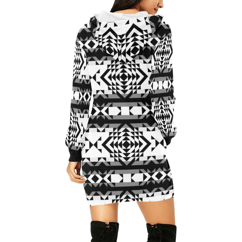 Black Rose Blizzard Hoodie Dress