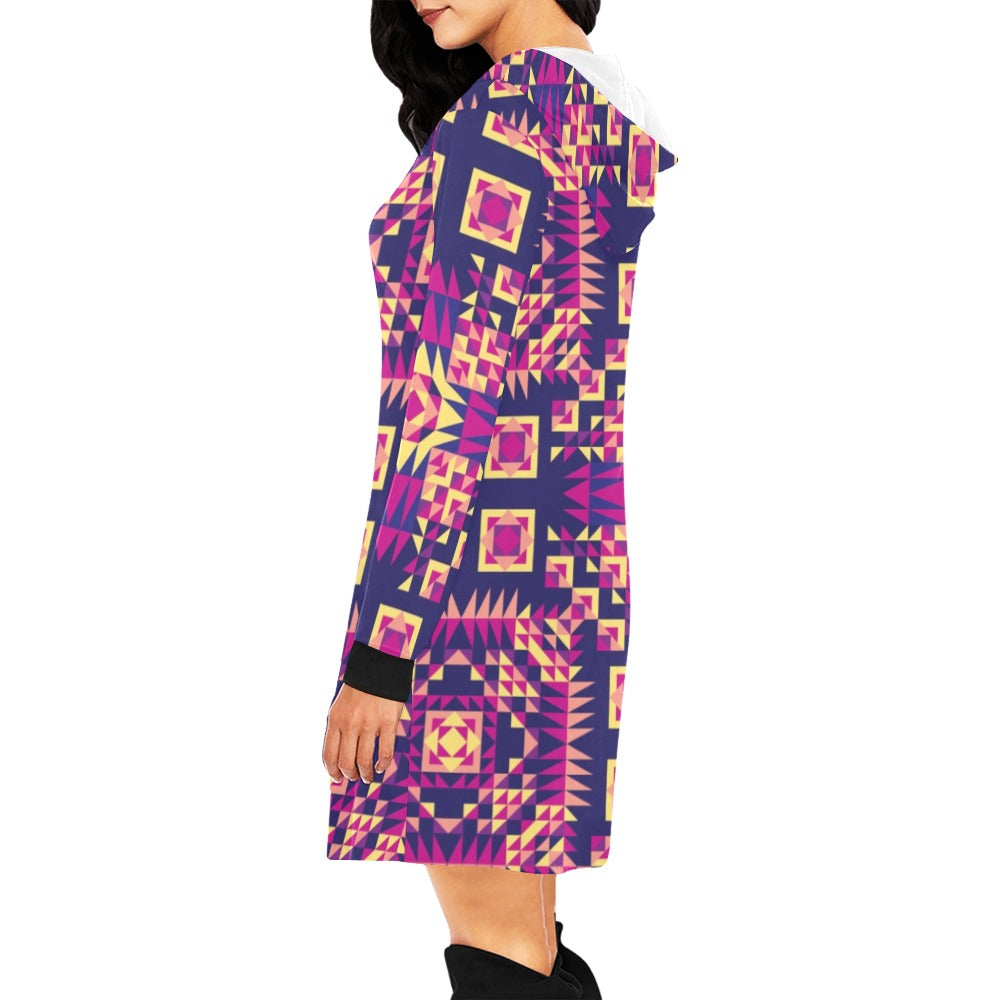 Kaleidoscope Bleu Hoodie Dress