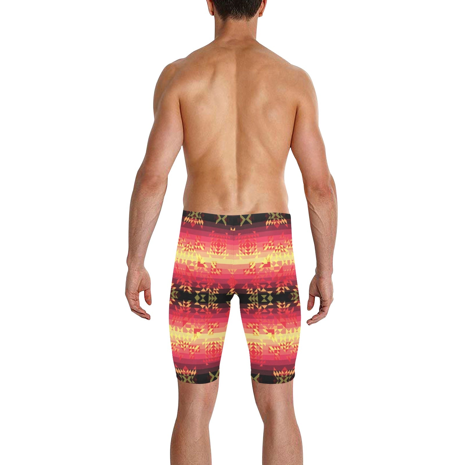 Soleil Fusion Rouge Men's Knee Length Swimming Trunks