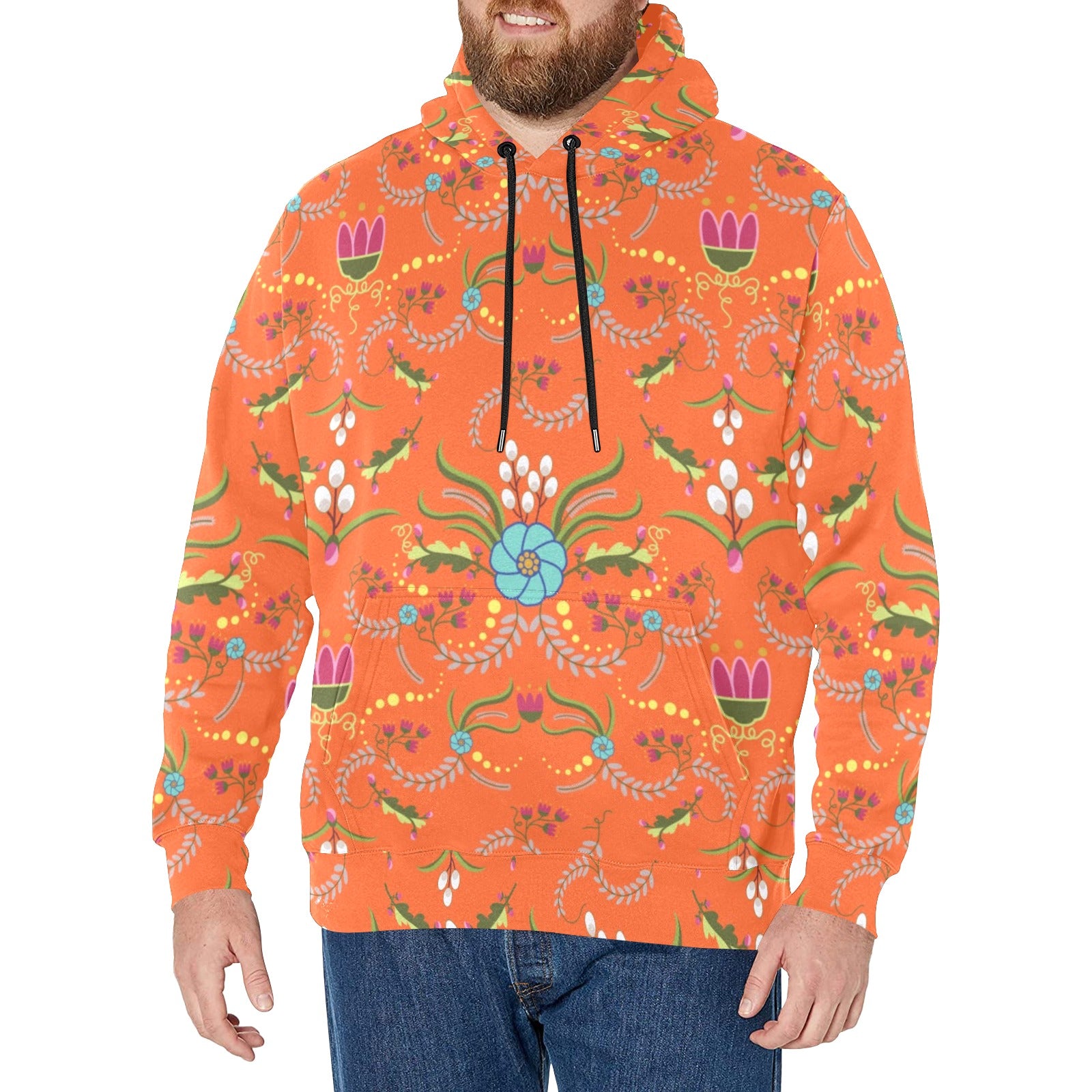 First Bloom Carrots Men's Long Sleeve Fleece Hoodie