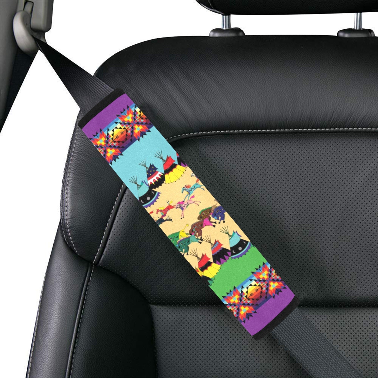 Prairie Bison Car Seat Belt Cover 7''x12.6'' (Pack of 2)