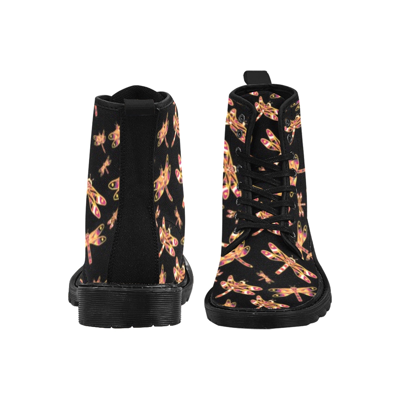 Gathering Yellow Black Boots for Women (Black)