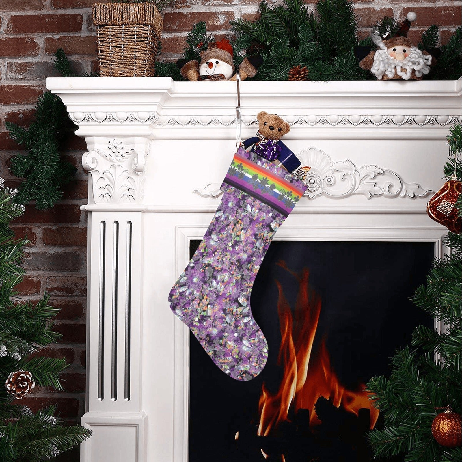 Culture in Nature Purple Christmas Stocking
