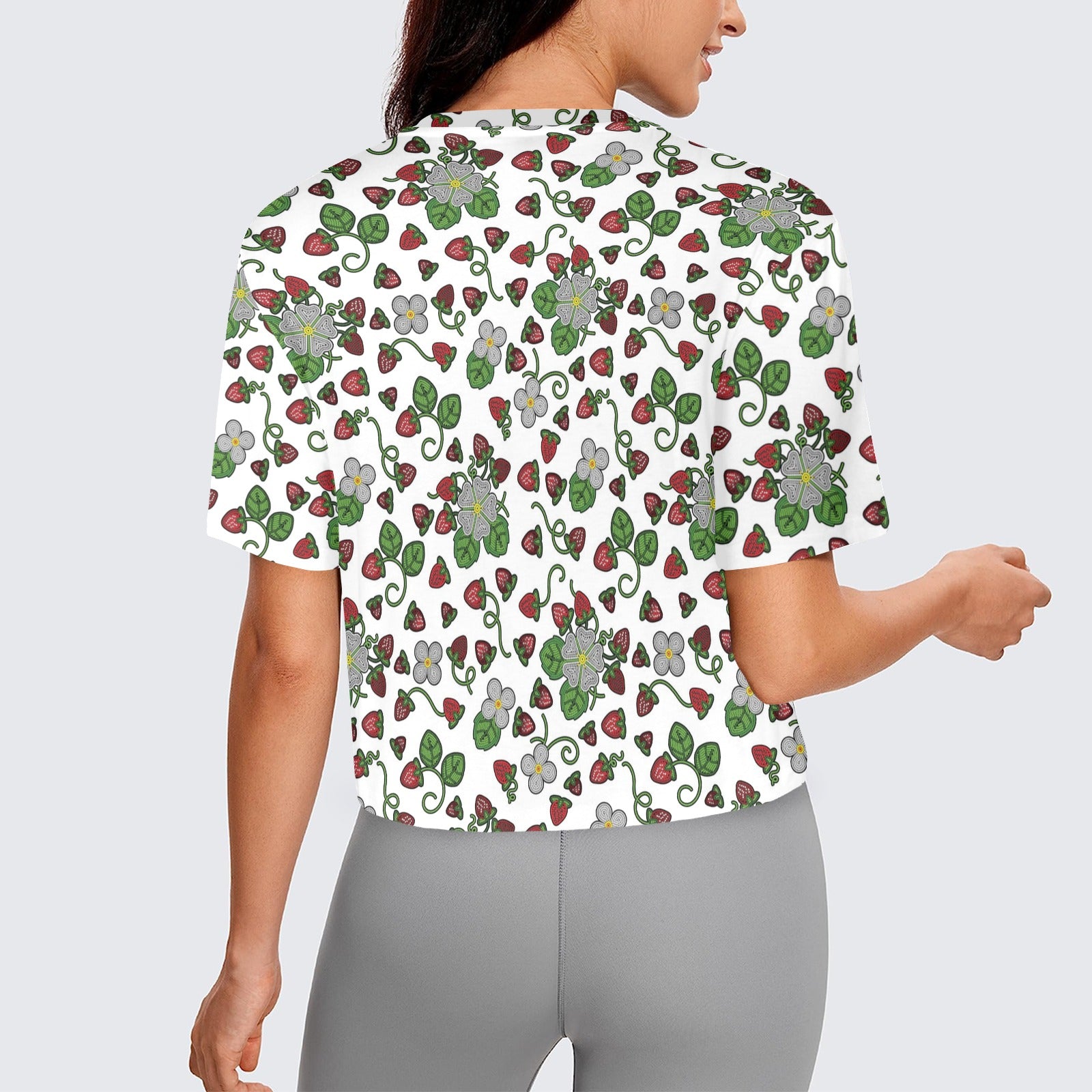 Strawberry Dreams White Women's Cropped T-shirt