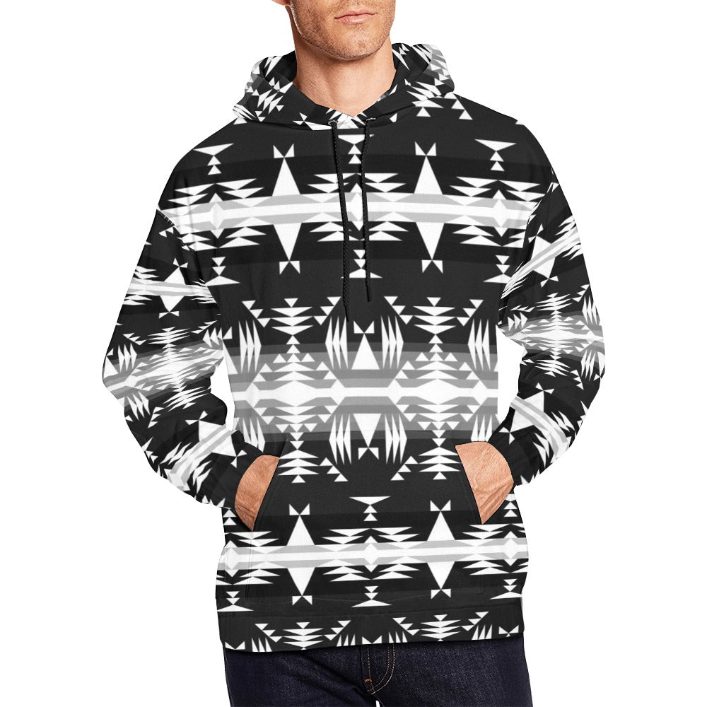 Between the Mountains Black and White Hoodie for Men (USA Size)