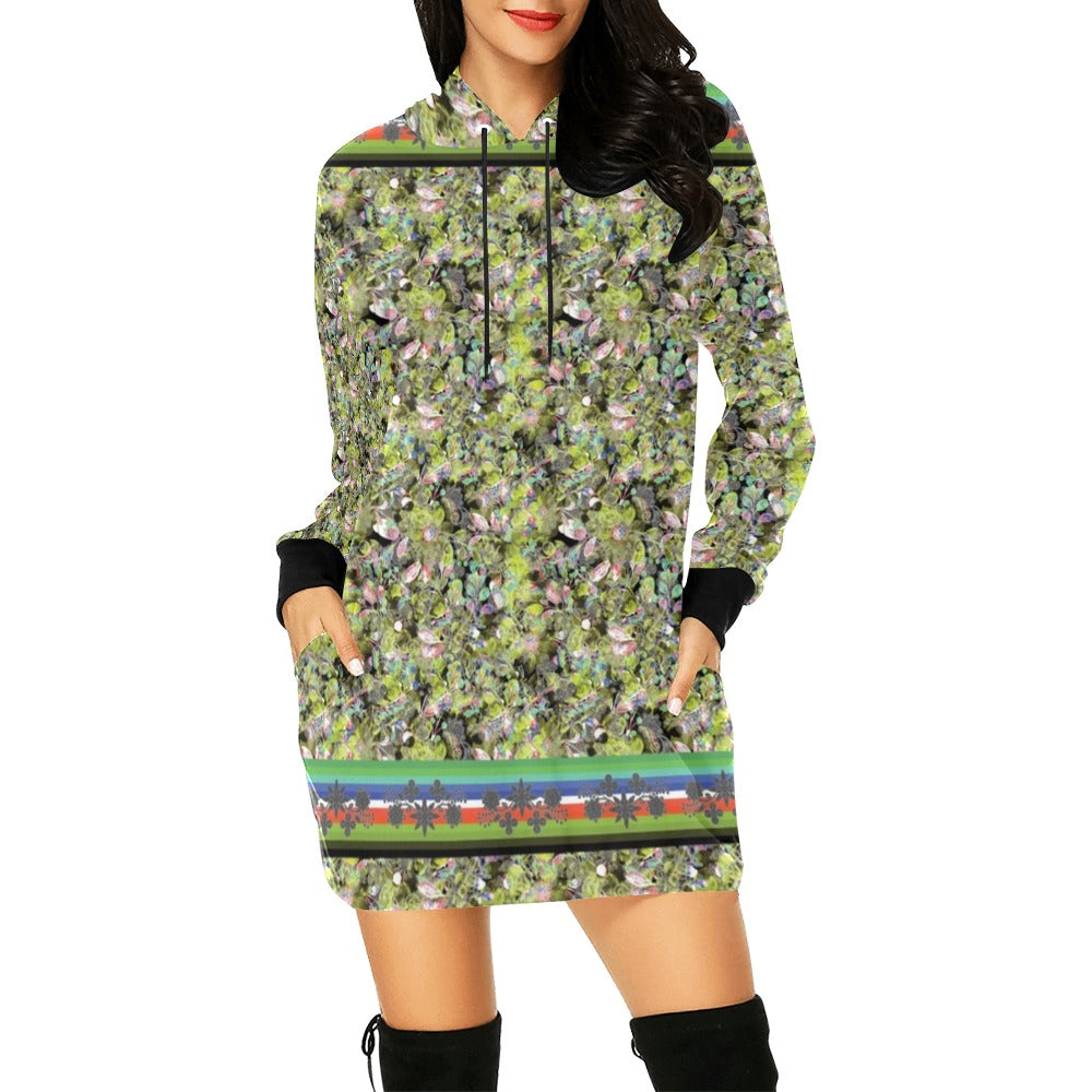 Culture in Nature Green Leaf Hoodie Dress